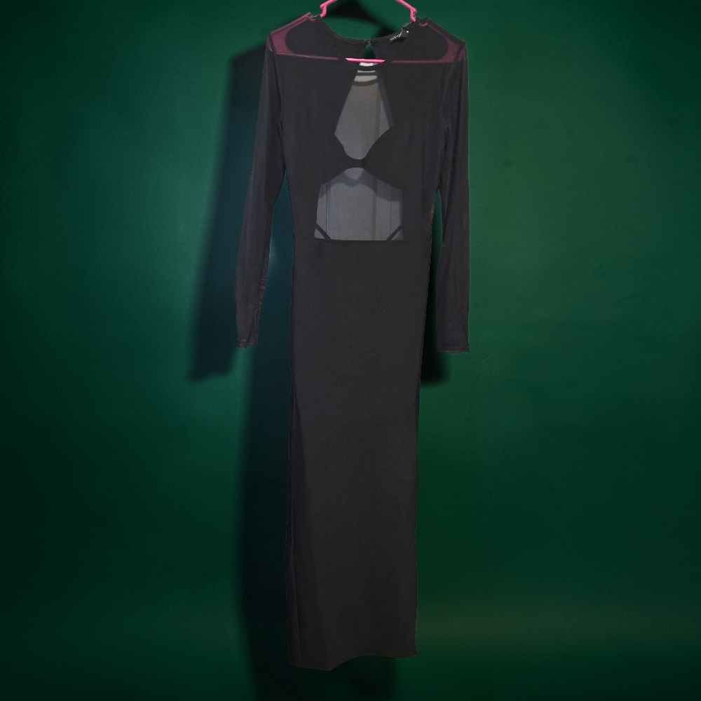 Fashion Nova Black Sheer Maxi Dress - Picture 3 of 4